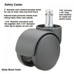 Master Caster Safety Casters, Oversize Neck Polyurethane, B Stem, 110 lbs./Caster, 5/Set MAS64335