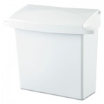 Rubbermaid Commercial FG614000WHT Sanitary Napkin Receptacle with Rigid Liner, Rectangular, Plastic, White RCP614000