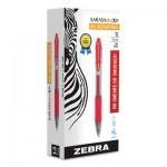 Zebra Sarasa Dry Gel X20 Retractable Gel Pen, Fine 0.5mm, Red Ink, Translucent Red Barrel, Dozen ZEB46730