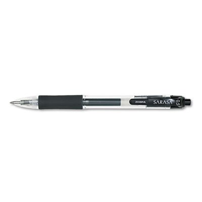 Zebra Sarasa Retractable Gel Pen, Black Ink, Fine, Dozen ZEB46710