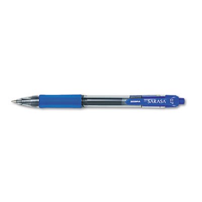 Zebra Sarasa Retractable Gel Pen, Blue Ink, Medium, Dozen ZEB46820