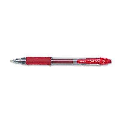 Zebra Sarasa Retractable Gel Pen, Red Ink, Bold, Dozen ZEB46630