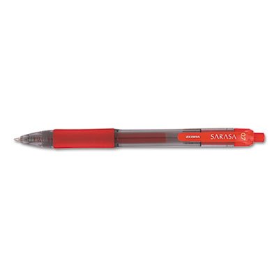 Zebra Sarasa Retractable Gel Pen, Red Ink, Medium, Dozen ZEB46830