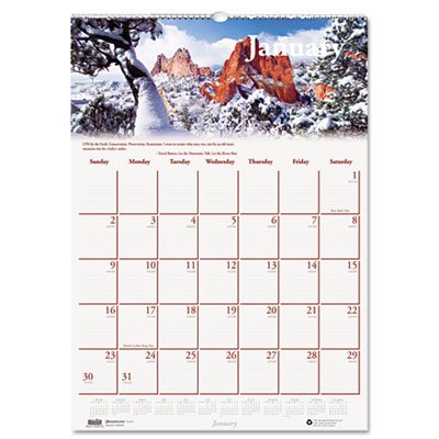 House of Doolittle Scenic Beauty Monthly Wall Calendar, 12 x 16-1/2, 2016 HOD378