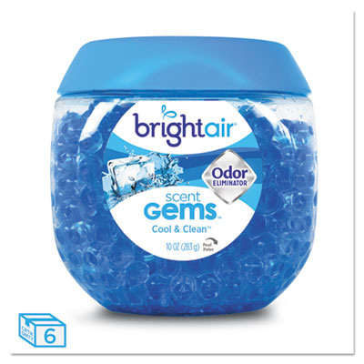 BRIGHT ir BRI 900228 Scent Gems Odor Eliminator, Cool and Clean, Blue, 10 oz, 6/Carton BRI900228CT