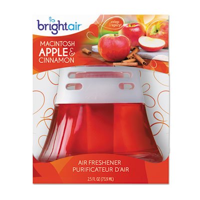 BRIGHT Air Scented Oil Air Freshener, Macintosh Apple and Cinnamon, Red, 2.5oz BRI900022