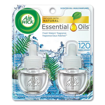 Air Wick 62338-79717 Scented Oil Refill, Fresh Waters, 0.67 oz, 2/Pack, 6 Pack/Carton RAC79717CT