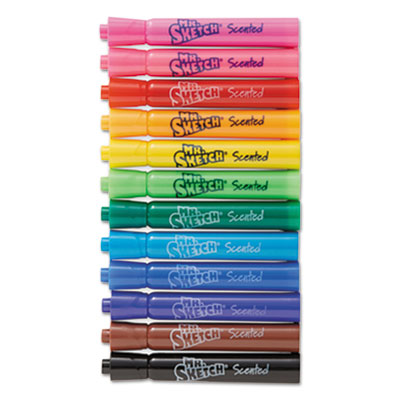 Mr. Sketch Scented Watercolor Marker, Broad Chisel Tip, Assorted Colors, 192/Set SAN1905311