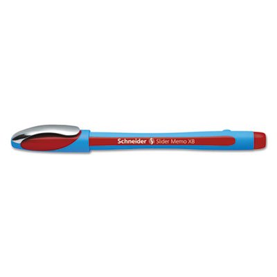 Stride Schneider Slider Memo XB Ballpoint Stick Pen, 1.4mm, Red, 10/Box STW150202