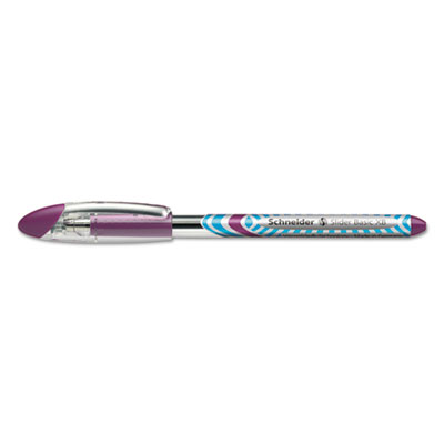 Stride Schneider Slider Stick Ballpoint Pen, 1.4mm, Purple Ink, Purple/Silver Barrel STW151208