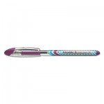 Stride Schneider Slider Stick Ballpoint Pen, 1.4mm, Purple Ink, Purple/Silver Barrel STW151208