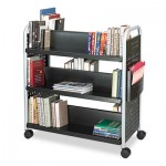 Safco Scoot Book Cart, Six-Shelf, 41-1/4w x 17-3/4d x 41-1/4h, Black SAF5335BL