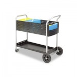 Safco Scoot Mail Cart, One-Shelf, 22-1/2w x 39-1/2d x 40-3/4h, Black/Silver SAF5239BL