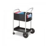 Safco Scoot Mail Cart, One-Shelf, 22w x 27d x 40-1/2h, Black/Silver SAF5238BL