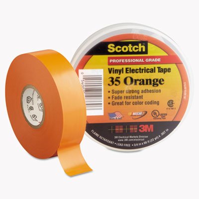 500-10869 Scotch 35 Vinyl Electrical Color Coding Tape, 3/4" x 66ft, Orange MMM10869