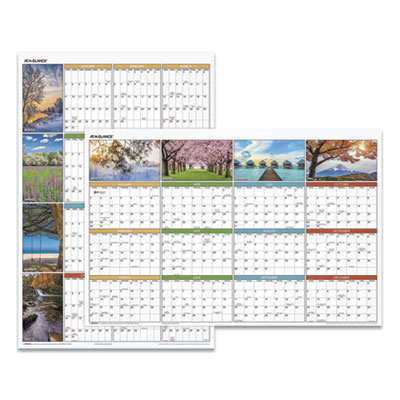At-A-Glance Seasons in Bloom Vertical/Horizontal Erasable Wall Planner, 24 x 36, 2021 AAGPA133