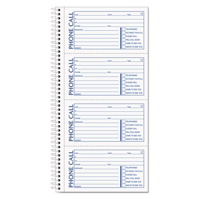 Tops Second Nature Phone Call Book, 2 3/4 x 5, Two-Part Carbonless, 400 Forms TOP74620