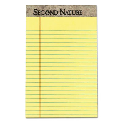 Tops Second Nature Recycled Pads, Jr. Legal, 5 x 8, Canary, 50 Sheets, Dozen TOP74840