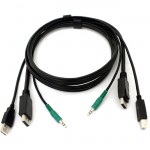Black Box Secure DisplayPort KVM Cable - USB A-B, 3.5mm Audio, 6-ft SKVMCBL-DP-06