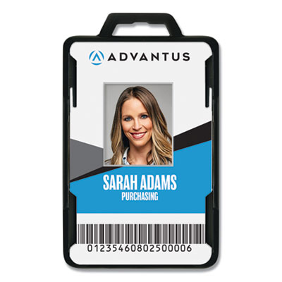 Advantus Secure-Two Card RFID Blocking Badge, 3.68 x 2.38, Black, 20/Pack AVT76417