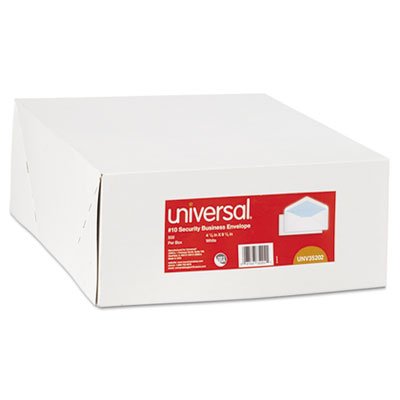 UNV35202 Security Tinted Business Envelope, Diagonal, #10, White, 500/Box UNV35202