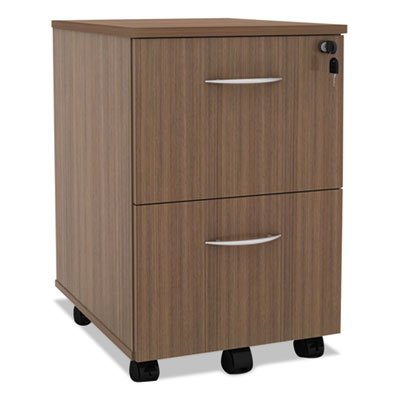 Sedina Series Mobile File/File Pedestal, 15 3/8w x 20d x 26 5/8h, Modern Walnut ALESE521620WA