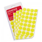 UNV40114 Self-Adhesive Removable Color-Coding Labels, 3/4" dia, Yellow, 1008/Pack UNV40114