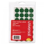 UNV40115 Self-Adhesive Removable Color-Coding Labels, 3/4" dia, Green, 1008/Pack UNV40115