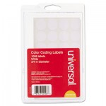 UNV40108 Self-Adhesive Removable Color-Coding Labels, 3/4" dia, White, 1008/Pack UNV40108