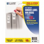 C-Line Self-Adhesive Ring Binder Label Holders, Top Load, 1-3/4 x 3-1/4, Clear, 12/Pack