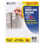 C-Line Self-Adhesive Ring Binder Label Holders, Top Load, 3/4 x 2-1/2, Clear, 12/Pack CLI70013