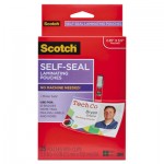 Scotch Self-Sealing Laminating Pouches, 12.5 mil, 2.31" x 4.06", Gloss Clear, 25/Pack MMMLS852G