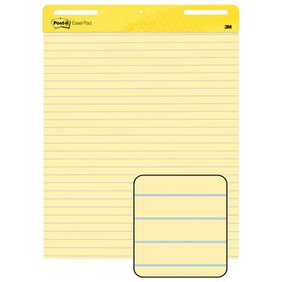 Post-It Easel Pads Self-Stick Easel Pads, Ruled, 25 x 30, Yellow, 2 30-Sheet Pads/Carton MMM561