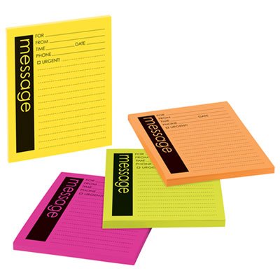 76794SS Self-Stick Message Pad, 3 7/8 x 4 7/8, Rio de Janeiro Colors, 50-Sheet, 4/Pack