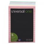 UNV35616 Self-Stick Notes, 4 x 6, Lined, Assorted Pastel Colors, 100-Sheet, 5/Pack UNV35616
