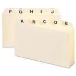 Smead Self-Tab Card Guides, Alpha, 1/5 Tab, Manila, 6 x 4, 25/Set SMD56076
