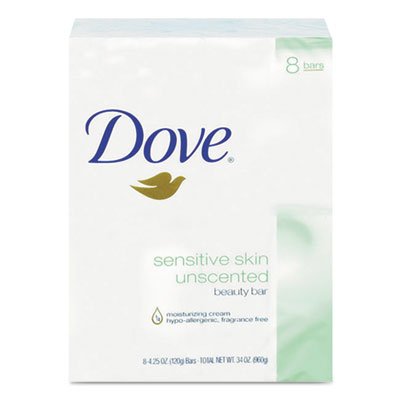 DRK CB613789 Sensitive Skin Bath Bar, 4.5 oz Bar, Unscented, 8/Carton DVOCB613789