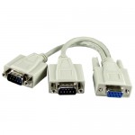 QVS Serial DB9 Female to DB9 Male & Male Splitter Cable CC317Y