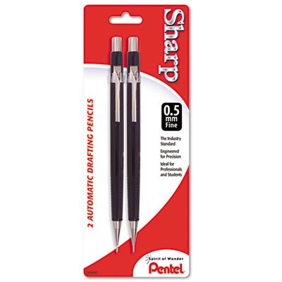 Sharp Mechanical Drafting Pencil, 0.5 mm, Black Barrel, 2/Pack PENP205BP2K6