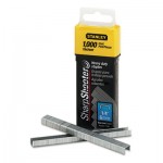 Stanley SharpShooter Heavy-Duty Tacker Staples, 0.25" Leg, 0.5" Crown, Steel, 1,000/Box BOSTRA704T