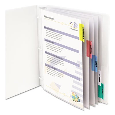 C-Line Sheet Protectors with Index Tabs, Assorted Color Tabs, 2", 11 x 8 1/2, 5/ST CLI05550