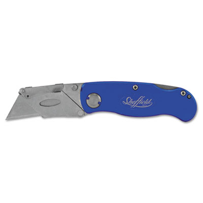 Great Neck Sheffield Folding Lockback Knife, 1 Utility Blade, Blue GNS12113