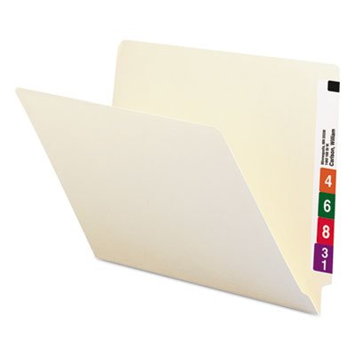 Smead Shelf Folders, Straight Cut, Single-Ply End Tab, Letter, Manila, 100/Box SMD24100