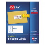 Avery Shipping Labels w/ TrueBlock Technology, Inkjet Printers, 2 x 4, White, 10/Sheet, 50 Sheets/Box AVE8363