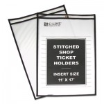 C-Line Shop Ticket Holders, Stitched, Both Sides Clear, 75", 11 x 17, 25/Box CLI46117