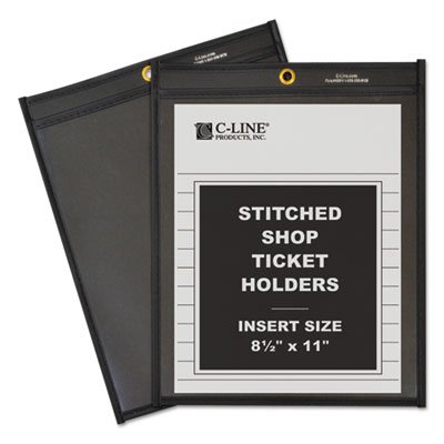 C-Line Shop Ticket Holders, Stitched, One Side Clear, 50", 8 1/2 x 11, 25/BX CLI45911