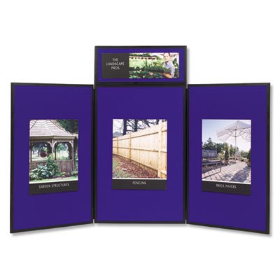 Quartet Show-It! Display System, 72 x 36, Blue/Gray Surface, Black Frame QRTSB93513Q