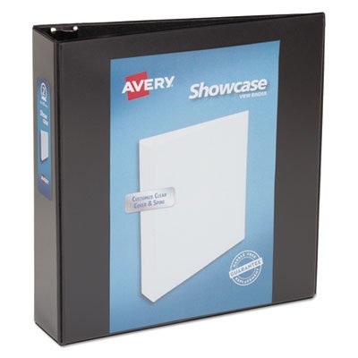 Avery Showcase Economy View Binder w/Round Rings, 11 x 8 1/2, 2" Cap, Black AVE19700