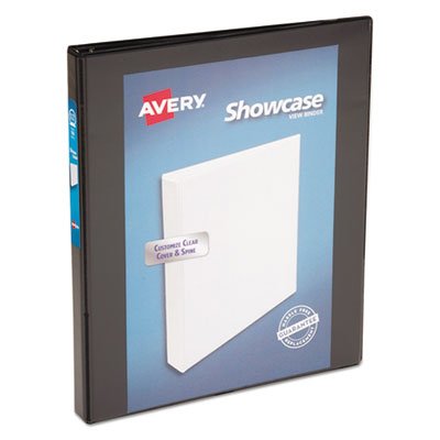 Avery Showcase Economy View Binder w/Round Rings, 11 x 8 1/2, 1/2" Cap, Black AVE19550