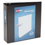 Avery Showcase Economy View Binder w/Round Rings, 11 x 8 1/2, 3" Cap, Black AVE19750